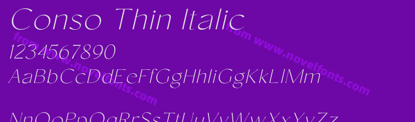 Conso Thin ItalicPreview Conso Thin ItalicPreview