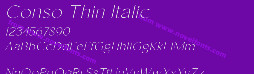 Conso Thin ItalicPreview Conso Thin ItalicPreview