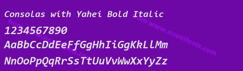 Consolas with Yahei Bold ItalicPreview Consolas with Yahei Bold ItalicPreview