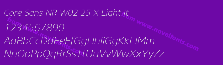 Core Sans NR W02 25 X Light ItPreview Core Sans NR W02 25 X Light ItPreview
