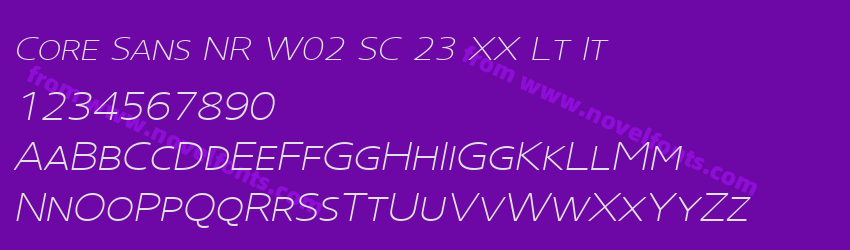 Core Sans NR W02 SC 23 XX Lt ItPreview Core Sans NR W02 SC 23 XX Lt ItPreview