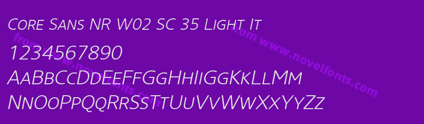 Core Sans NR W02 SC 35 Light ItPreview Core Sans NR W02 SC 35 Light ItPreview