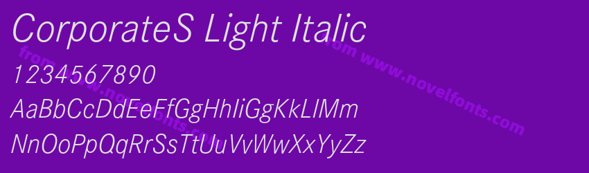 CorporateS Light ItalicPreview CorporateS Light ItalicPreview