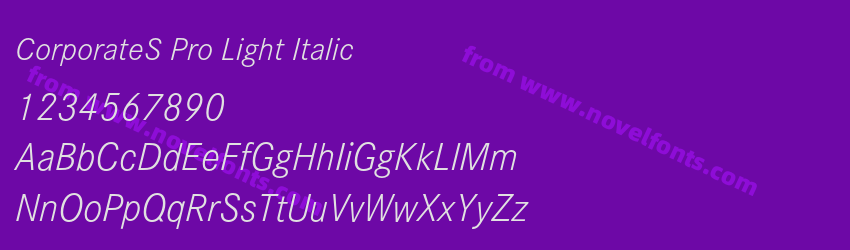 CorporateS Pro Light ItalicPreview CorporateS Pro Light ItalicPreview