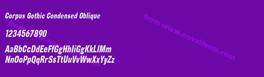 Corpus Gothic Condensed ObliquePreview Corpus Gothic Condensed ObliquePreview