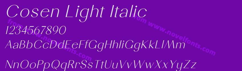 Cosen Light ItalicPreview Cosen Light ItalicPreview