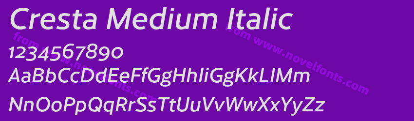 Cresta Medium ItalicPreview Cresta Medium ItalicPreview