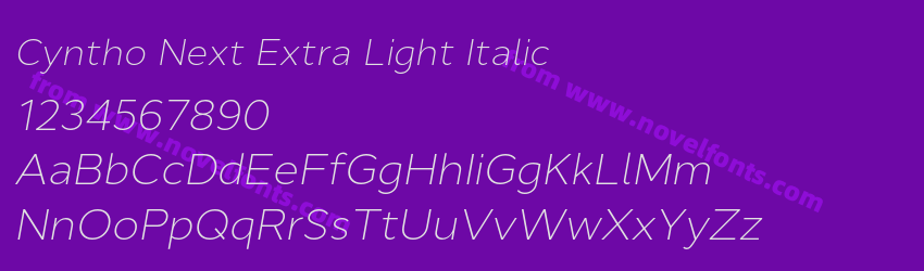 Cyntho Next Extra Light ItalicPreview Cyntho Next Extra Light ItalicPreview