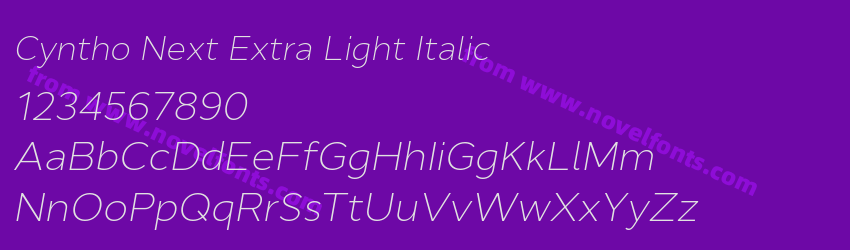 Cyntho Next Extra Light ItalicPreview Cyntho Next Extra Light ItalicPreview