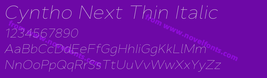 Cyntho Next Thin ItalicPreview Cyntho Next Thin ItalicPreview