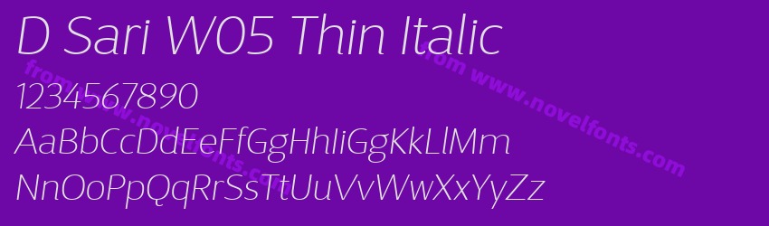 D Sari W05 Thin ItalicPreview D Sari W05 Thin ItalicPreview