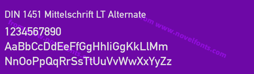 DIN 1451 Mittelschrift LT AlternatePreview DIN 1451 Mittelschrift LT AlternatePreview