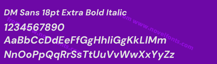DM Sans 18pt Extra Bold ItalicPreview DM Sans 18pt Extra Bold ItalicPreview