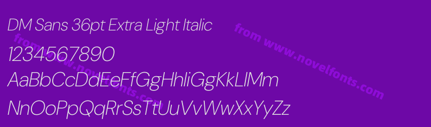 DM Sans 36pt Extra Light ItalicPreview DM Sans 36pt Extra Light ItalicPreview
