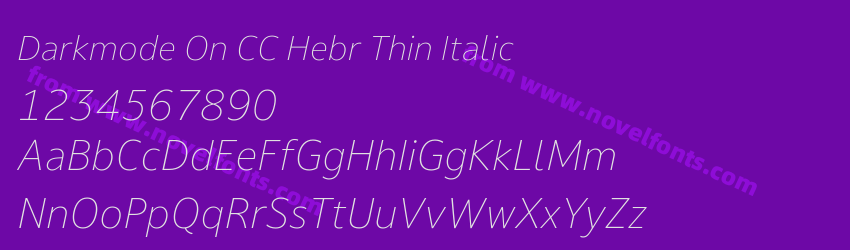 Darkmode On CC Hebr Thin ItalicPreview Darkmode On CC Hebr Thin ItalicPreview