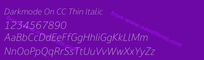 Darkmode On CC Thin ItalicPreview