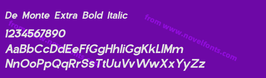 De Monte Extra Bold ItalicPreview De Monte Extra Bold ItalicPreview