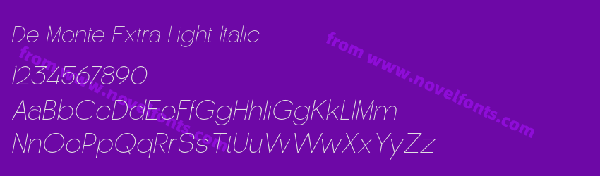 De Monte Extra Light ItalicPreview De Monte Extra Light ItalicPreview