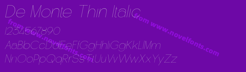 De Monte Thin ItalicPreview De Monte Thin ItalicPreview