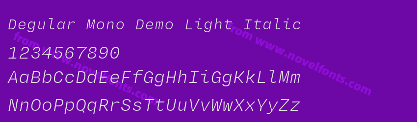 Degular Mono Demo Light ItalicPreview Degular Mono Demo Light ItalicPreview