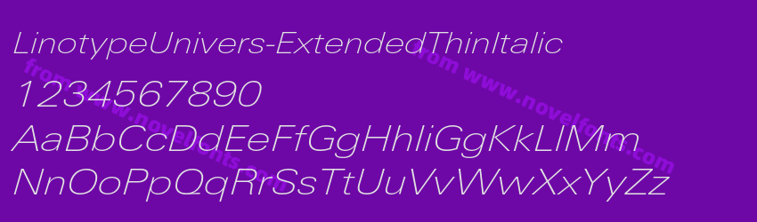 LinotypeUnivers-ExtendedThinItalicPreview
