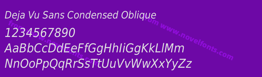 Deja Vu Sans Condensed ObliquePreview
