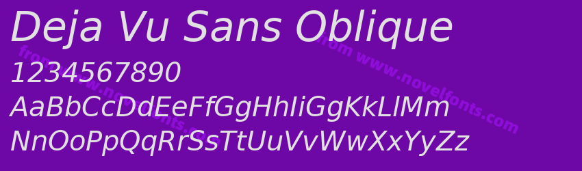 Deja Vu Sans ObliquePreview Deja Vu Sans ObliquePreview
