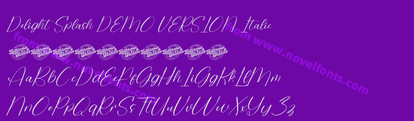 Delight Splash DEMO VERSION ItalicPreview Delight Splash DEMO VERSION ItalicPreview