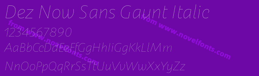 Dez Now Sans Gaunt ItalicPreview