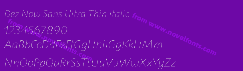Dez Now Sans Ultra Thin ItalicPreview