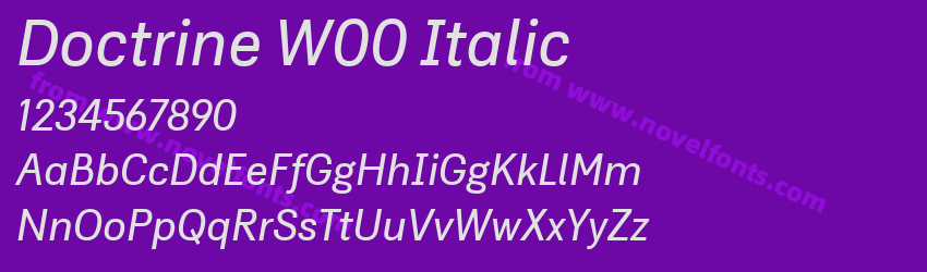 Doctrine W00 ItalicPreview Doctrine W00 ItalicPreview