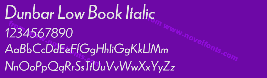 Dunbar Low Book ItalicPreview