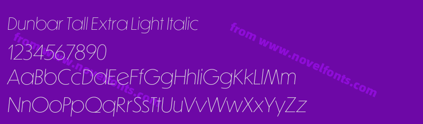Dunbar Tall Extra Light ItalicPreview Dunbar Tall Extra Light ItalicPreview