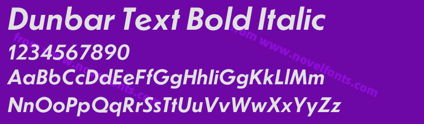 Dunbar Text Bold ItalicPreview