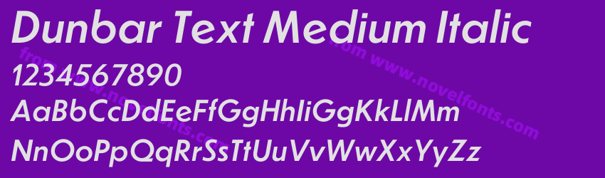 Dunbar Text Medium ItalicPreview
