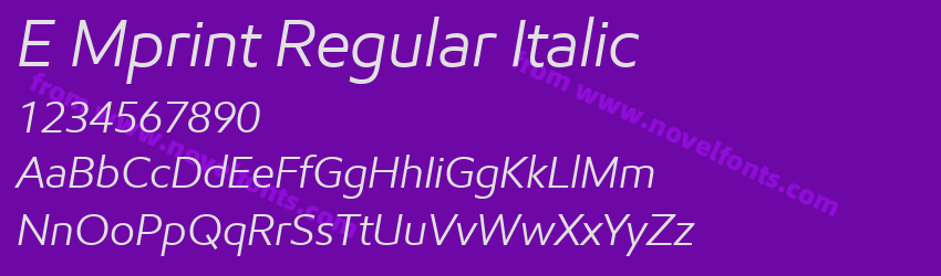 E Mprint Regular ItalicPreview E Mprint Regular ItalicPreview