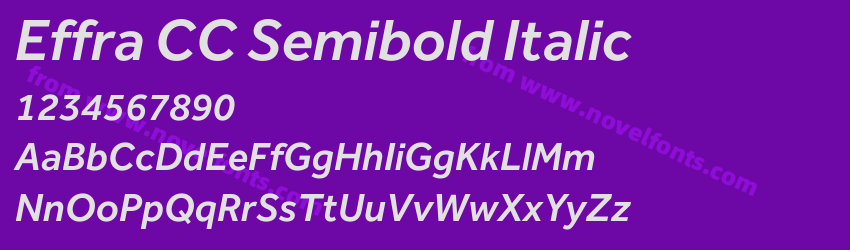 Effra CC Semibold ItalicPreview Effra CC Semibold ItalicPreview