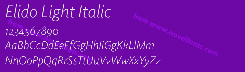 Elido Light ItalicPreview Elido Light ItalicPreview