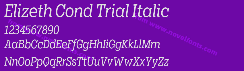Elizeth Cond Trial ItalicPreview Elizeth Cond Trial ItalicPreview