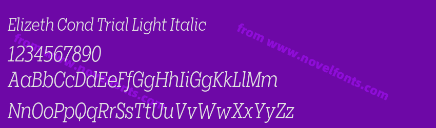 Elizeth Cond Trial Light ItalicPreview Elizeth Cond Trial Light ItalicPreview
