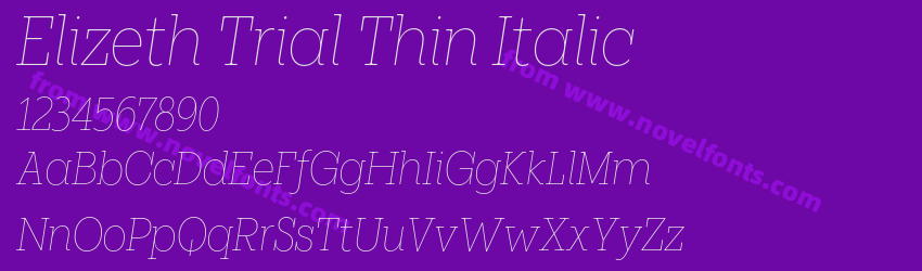 Elizeth Trial Thin ItalicPreview Elizeth Trial Thin ItalicPreview