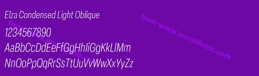 Elza Condensed Light ObliquePreview Elza Condensed Light ObliquePreview