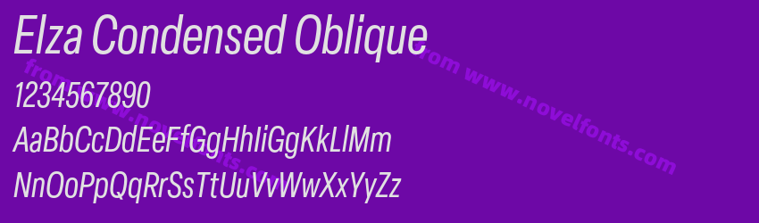 Elza Condensed ObliquePreview Elza Condensed ObliquePreview