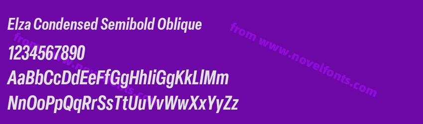 Elza Condensed Semibold ObliquePreview Elza Condensed Semibold ObliquePreview