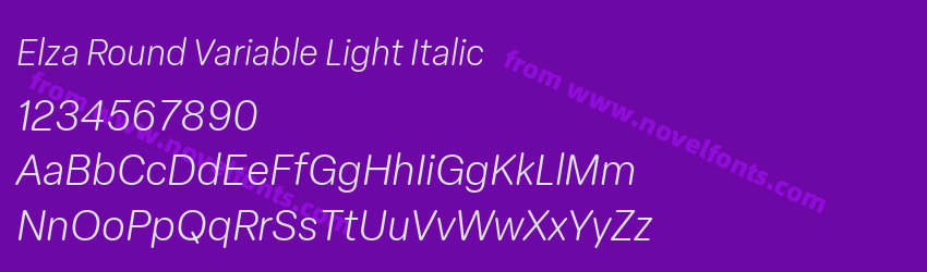 Elza Round Variable Light ItalicPreview Elza Round Variable Light ItalicPreview