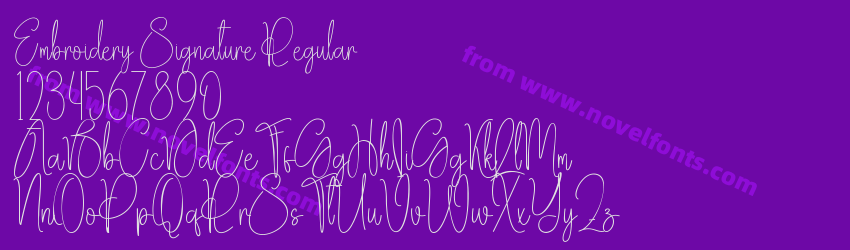 Embroidery Signature RegularPreview Embroidery Signature RegularPreview