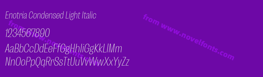Enotria Condensed Light ItalicPreview Enotria Condensed Light ItalicPreview