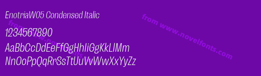 EnotriaW05 Condensed ItalicPreview EnotriaW05 Condensed ItalicPreview