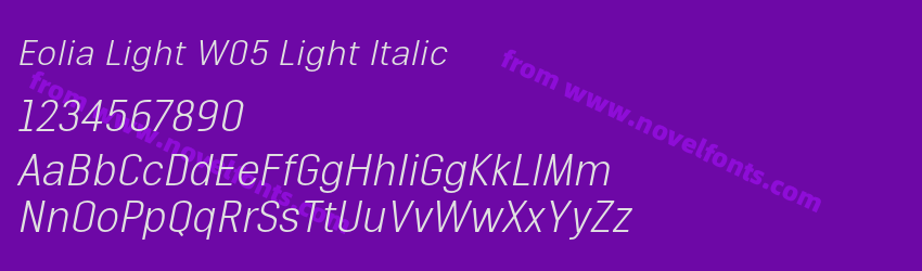Eolia Light W05 Light ItalicPreview Eolia Light W05 Light ItalicPreview