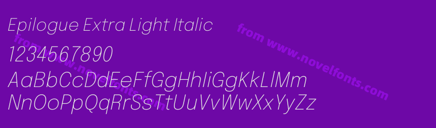 Epilogue Extra Light ItalicPreview Epilogue Extra Light ItalicPreview